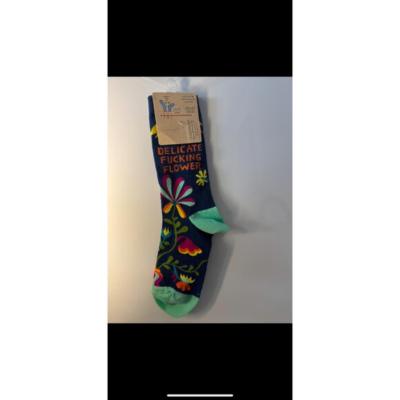 Blue Q "Im a Delicate F Flower" Womens Crew Socks - Picture 1 of 3